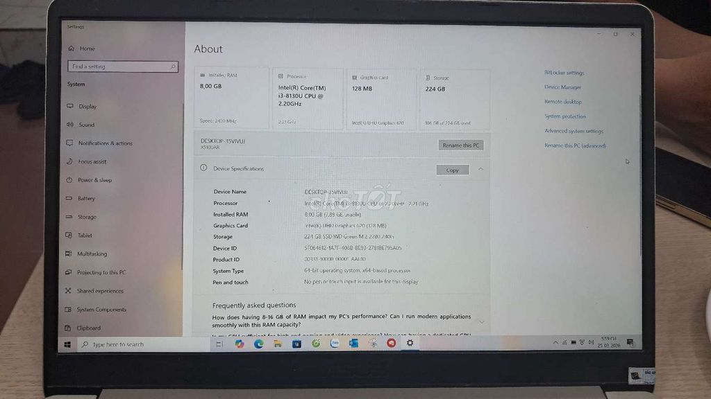 Asus S510UA. Mua bán Laptop tại Quận Hai Bà Trưng Hà Nội được đăng bởi bùi hữu liêm  hình 1