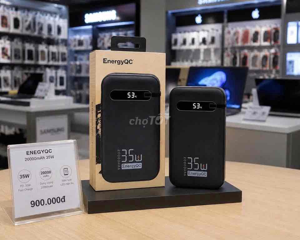 Sạc dự phòng EnergyQC 20.000mAh 35W Đen. Mua bán Phụ kiện (Màn hình, Chuột...) tại Quận Hoàng Mai Hà Nội được đăng bởi Anh Tuấn hình 1