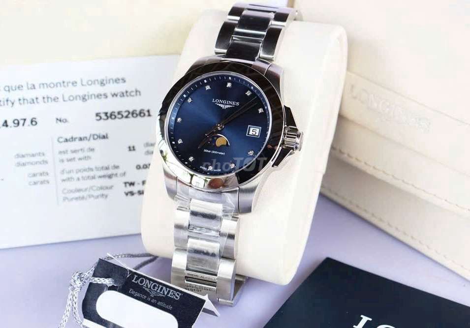 Longines Conquest Nữ kim cương mới 100% Fullbox