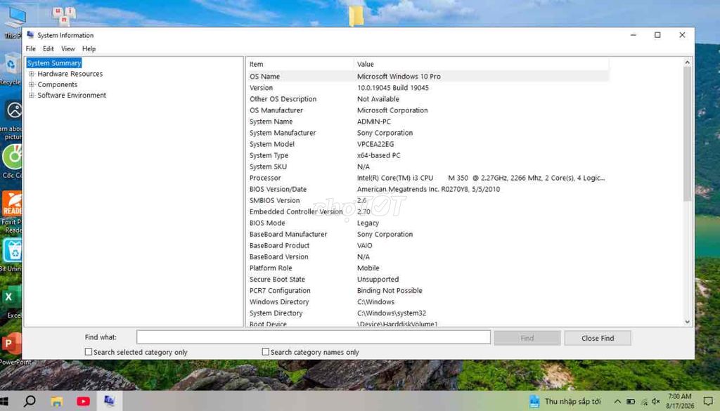 Sony Vaio VPCEA22EG i3 4GB Windows 10 Pro. Mua bán Laptop tại Huyện Chương Mỹ Hà Nội được đăng bởi Anh Lượng  hình 1
