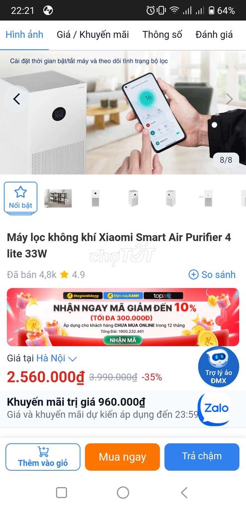 Máy lọc không khí siêu sạch new full box bh hãng