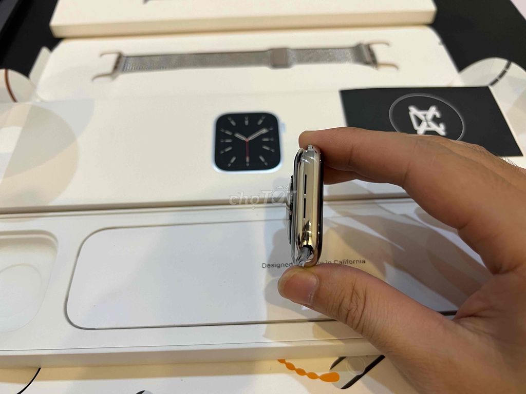 Apple watch series 6/44 thép trắng vna esim full