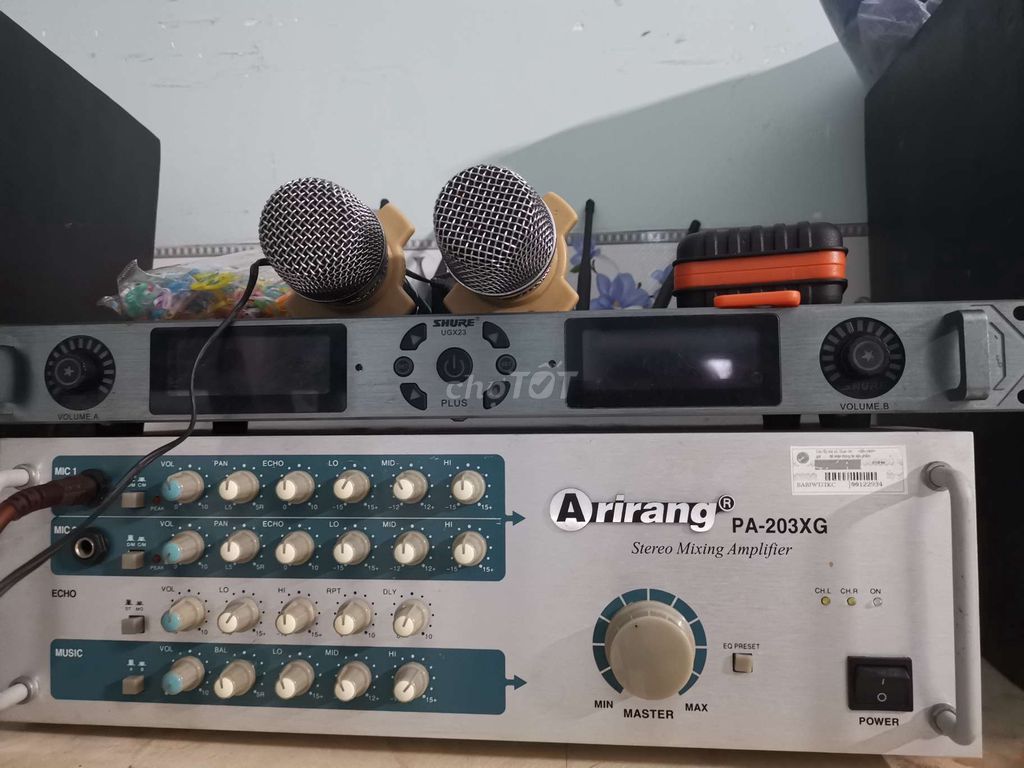 Amply Arirang PA-203XG Micro Shure UGX23 Bạc. Mua bán Tivi, Âm thanh tại Thị xã Bến Cát Bình Dương được đăng bởi thanh hình 1