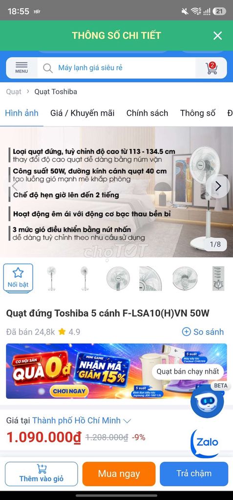 Quạt đứng Toshiba F-LSA10(H)VN Xám 5 cánh. Mua bán Quạt tại Huyện Bình Chánh Tp Hồ Chí Minh được đăng bởi CHUYÊN GIA DỤNG 99 hình 1