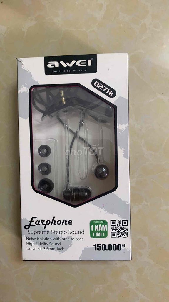Tai nghe Awei Q27HI Đen. Mua bán Tivi, Âm thanh tại Huyện Thanh Trì Hà Nội được đăng bởi Đặng Hồng Nhung hình 1