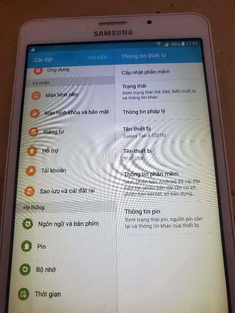 Samsung Galaxy Tab A (2016) Trắng. Mua bán Máy tính bảng tại Thành phố Biên Hòa Đồng Nai được đăng bởi Anh Hùng hình 1