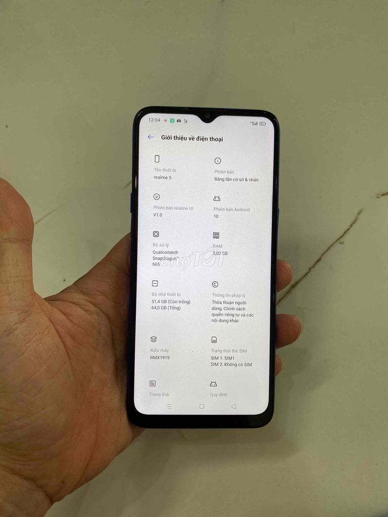 Bán Realme5 zin cũ pin 5000. Mua bán Điện thoại tại Quận Hà Đông Hà Nội được đăng bởi Mạnh Mobile hình 1