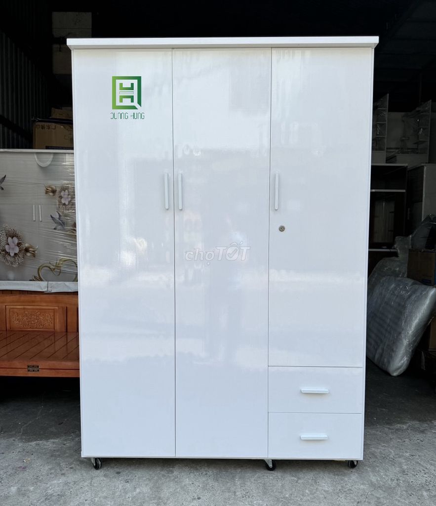 Tủ quần áo Quang Hùng 3 cánh nhựa 1m7 Trắng. Mua bán Tủ, kệ gia đình tại Thành phố Long Khánh Đồng Nai được đăng bởi Nội Thất Quang Hùng TD hình 1
