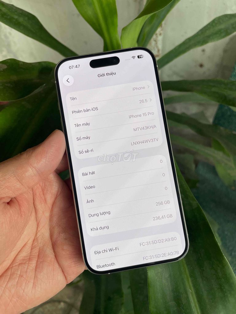 Apple iPhone 15 Pro 256GB Bạc 93%. Mua bán Điện thoại tại Thành phố Biên Hòa Đồng Nai được đăng bởi Thạch Lê hình 1