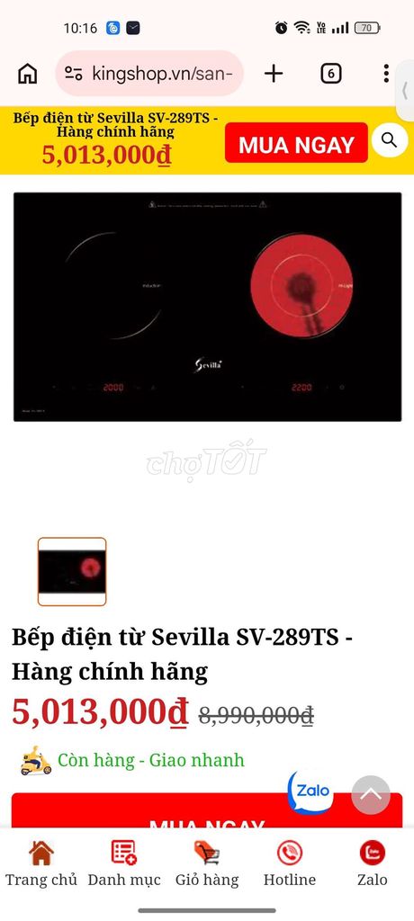 Bếp điện Sevilla SV-289TS . Mua bán Bếp, lò, đồ điện nhà bếp tại Thành phố Thủ Đức Tp Hồ Chí Minh được đăng bởi CHUYÊN HÀNG THANH LÝ GIÁ TỐT THỦ ĐỨC  hình 1